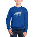 Sudadera De Cuello Redondo Word Art Para Ni&ntilde;o - Lobo Aullando - Azul Rey