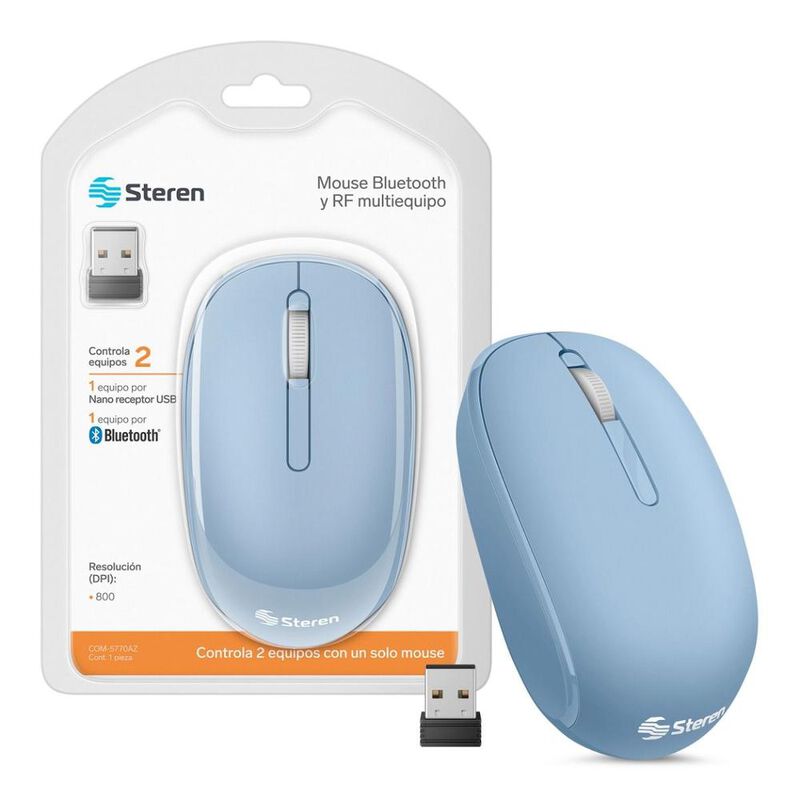 Mouse Bluetooth / RF, multiequipo 800 DPI color... image number null