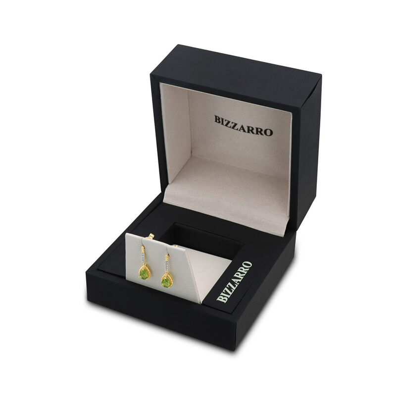 Aretes Oro Amarillo 10k Diamante Peridot Fino |... image number null