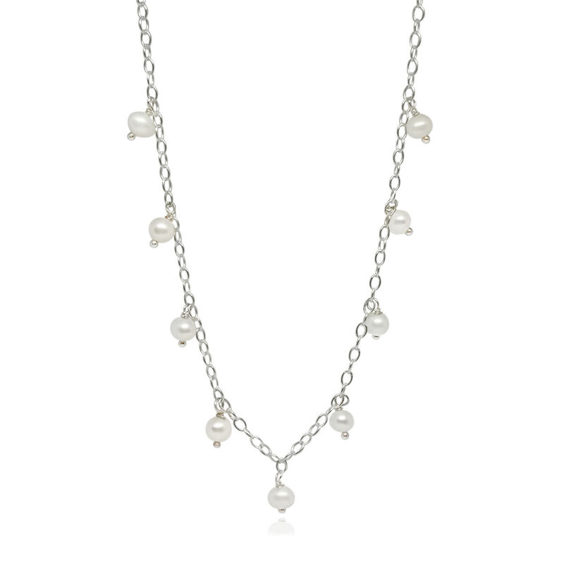Collar Cadena De Plata con Perlas Mini image number null