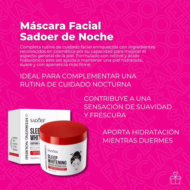 Pack 3 Mascarilla Para Dormir &Aacute;cido K&oacute;jico Sado... image number null