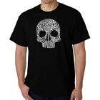Camiseta Word Art Para Hombre - Calavera Floral - Negro