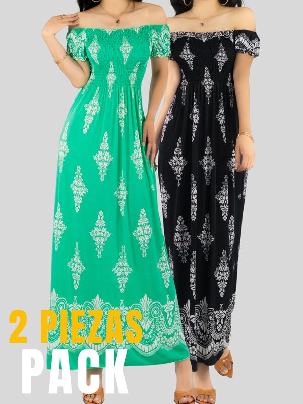 Set de 2 Vestido Maxi Casual Mujer Largo C&oacute;modo... image number null