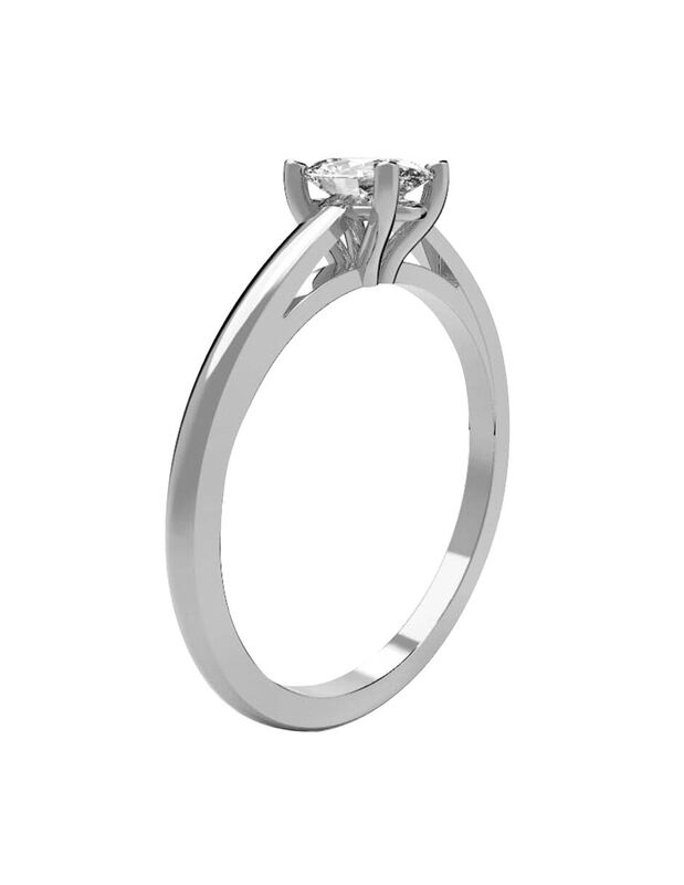 Anillo de Compromiso en Oro Blanco 10K con Circ... image number null