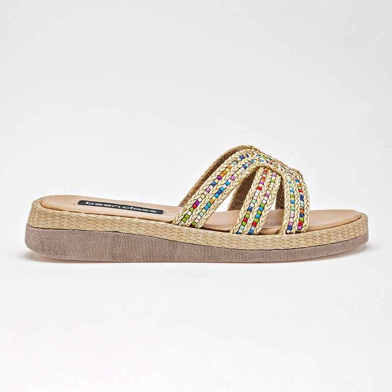 Been Class sandalia piso para mujer beige multi... image number null