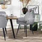 Juego de 2 Sillas de Cocina con Respaldo de Terciopelo