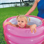 Alberca Inflable Redonda 3 Anillos Lisa 2 Colores Azul y Rosa 70X30cm 27.5X12Pulg Bolsa 1