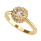 Anillo de Compromiso en Oro Amarillo 10K con Circonia -  Talla:9.5/ FJ844-10Y-CZ-95