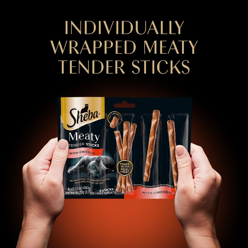 Cat Treats Sheba Meaty Tender Sticks Con Pollo,... image number null