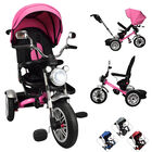 Triciclo para Ni&ntilde;os Reclinable Giratorio 360 Sonido Llanta Goma - Rosa