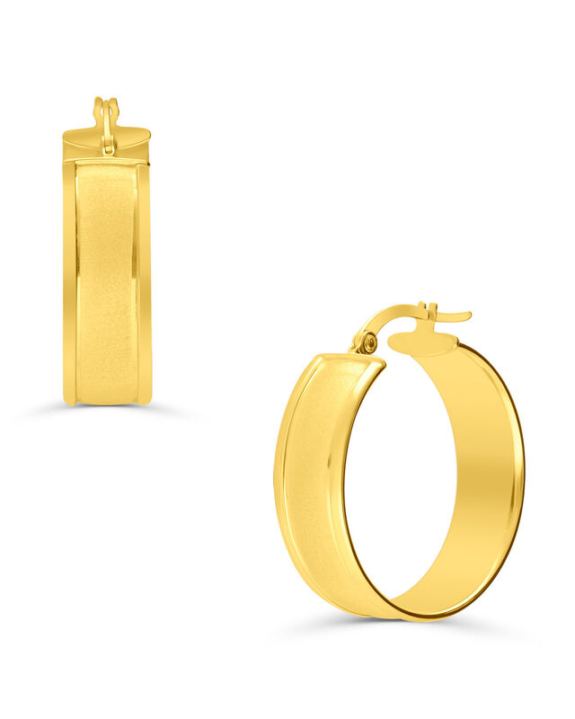 Arracadas De Aro Plano De Oro Amarillo 14k Or-8... image number null