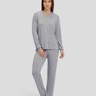 Pijama Estampado con Cuello Pico Gris