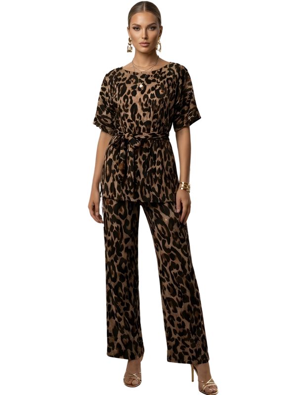 Conjunto 2 Piezas Blusa y Pantal&oacute;n Animal Print... image number null