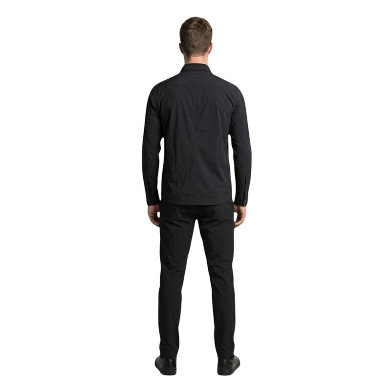 Atlo Camisa Lisa Manga Larga Black Para Hombre image number null