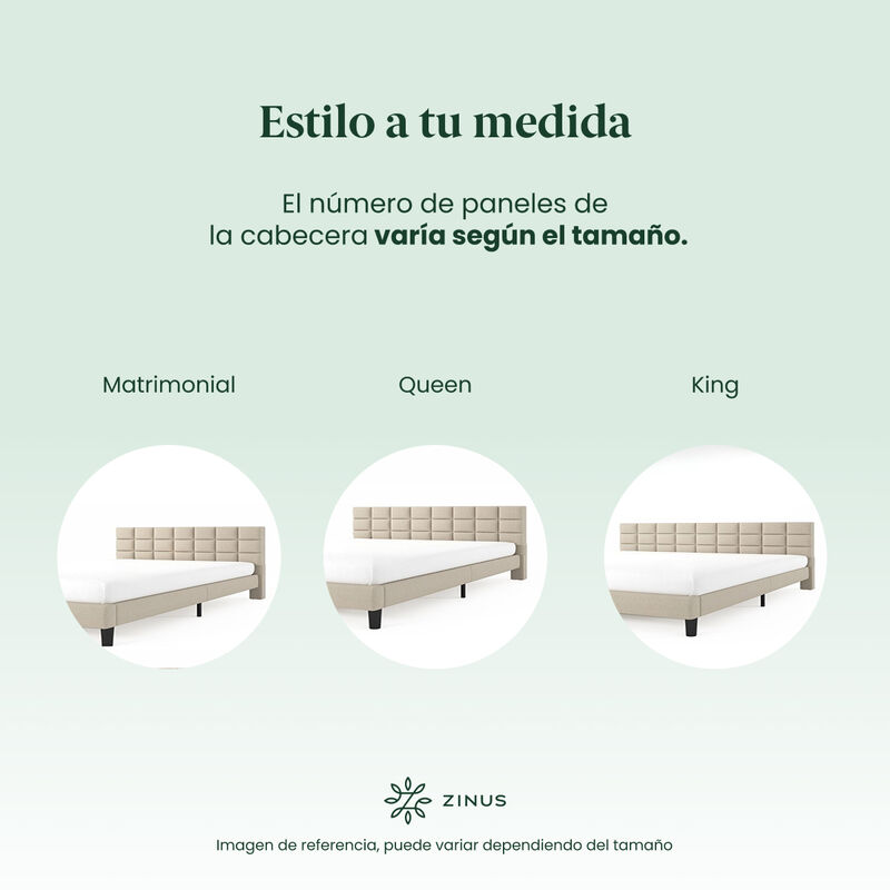 Zinus Leo | Base De Cama Con Cabecera Y Tapiz D... image number null