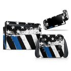 Vinilo Designskinz para Nintendo Switch Pro - Bandera Grunge con L&iacute;nea Azul