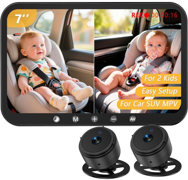 C&aacute;mara De Coche Gwozn 1080p Hd 7" Doble Monitor... image number null