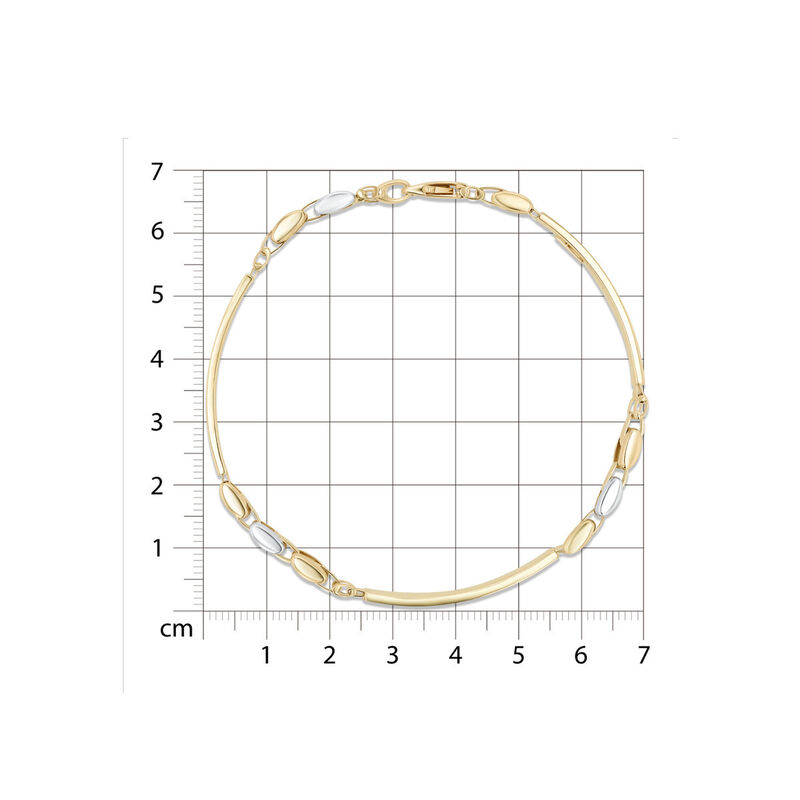 Pulsera De Oro Amarillo Y Blanco 14K Para Cabal... image number null