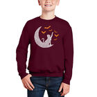 Sudadera De Cuello Redondo Word Art Para Ni&ntilde;o - Murci&eacute;lagos Lunares - Granate