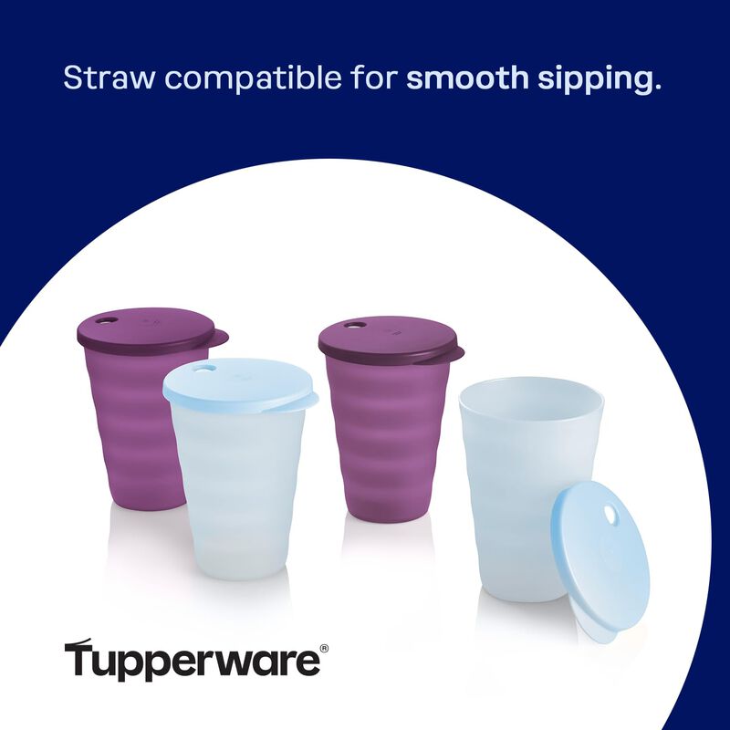 Juego De Vasos Tupperware 500 ml 4 Unidades Azu... image number null