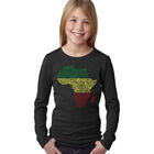 Camiseta De Manga Larga Word Art Para Ni&ntilde;a - Pa&iacute;ses de &Aacute;frica - Negro