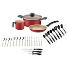 Bater&iacute;a Tramontina Turim Roja 31 Pzas Cuchillos / Utensilios / Cubiertos 32200/742