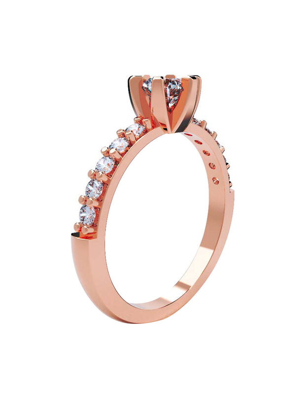 Anillo de Compromiso en Oro Rosa 14K con Circon... image number null