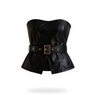 Top Strapless De Vinipiel Con cinturon