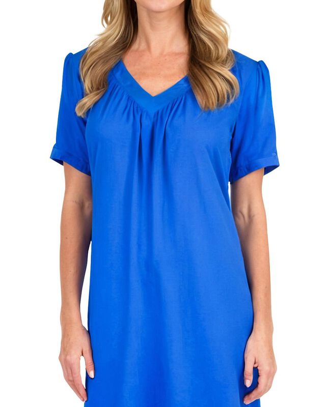 Vestido de Viscosa Corto con Cuello en V y Mang... image number null