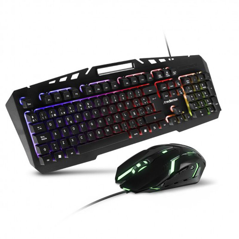 Mouse Y Teclado Gamer Alámbrico Usb Con Luz Rgb image number null