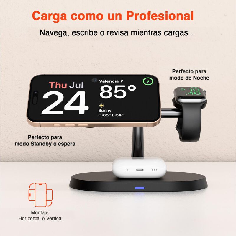 Base De Carga Hypergear Inal&aacute;mbrica Qi 3en1 Par... image number null