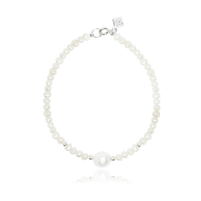 Pulsera Sencilla de Perlas Cultivadas Blancas image number null