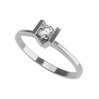 Anillo de Compromiso de 14K con Diamante de Laboratorio 0.20 CT F VS1 Talla 4.5 ORO BLANCO 14K&ndash; Amore Mio!