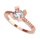 Anillo de Compromiso en Oro Rosa 10K con Circonia -  Talla:9.5/ M399-10R-CZ-95