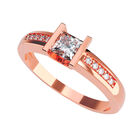 Anillo de Compromiso en Oro Rosa 14K con Circonia -  Talla:7/ FJ855-14R-CZ-7