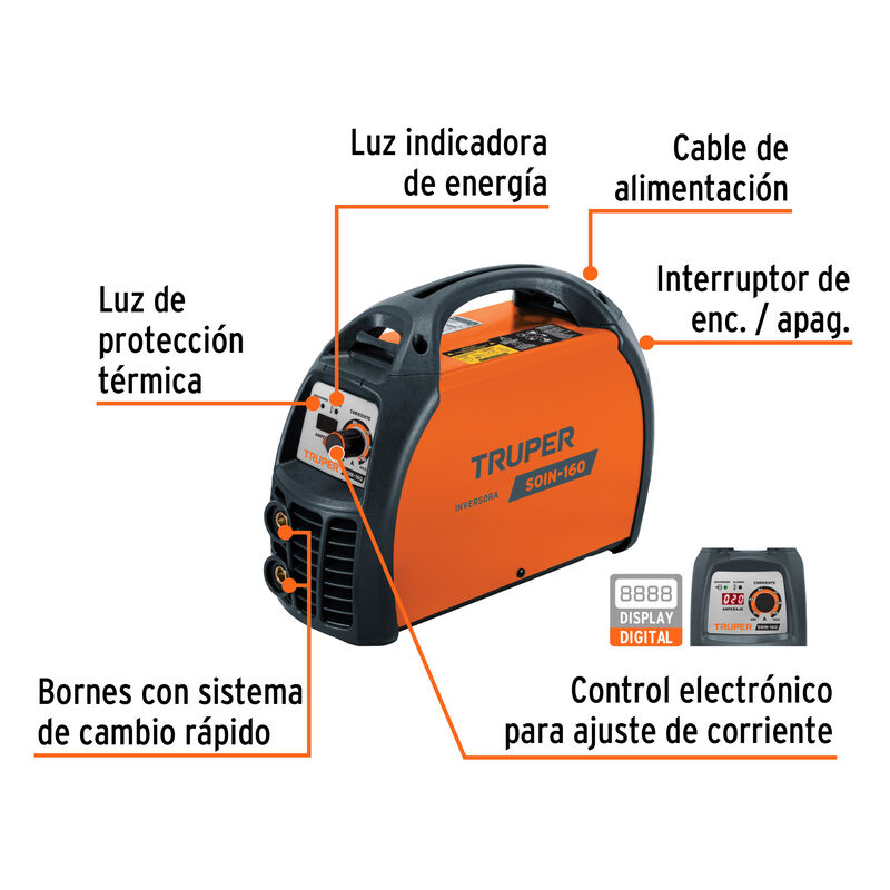 Soldadora Inversora 160 A 220 V Truper image number null
