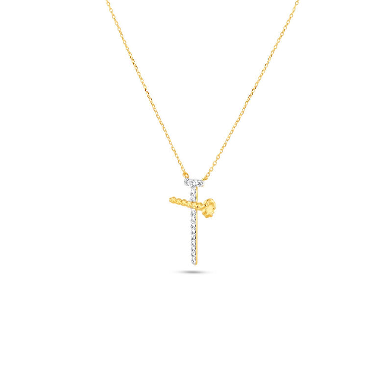 Gargantilla De Cruz De Clavos De Oro Amarillo 1... image number null