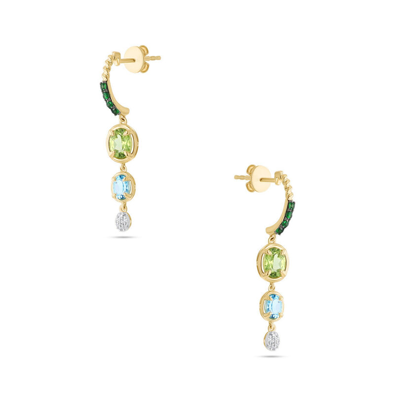 Aretes De Oro Amarillo 10k Con 3pts De Diamante... image number null