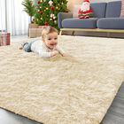 Alfombra Olanly 122x180 Cm Suave Y Peluda Color Crema Lavable
