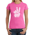 Camiseta Word Art Para Mujer - Peace Out- Rosa