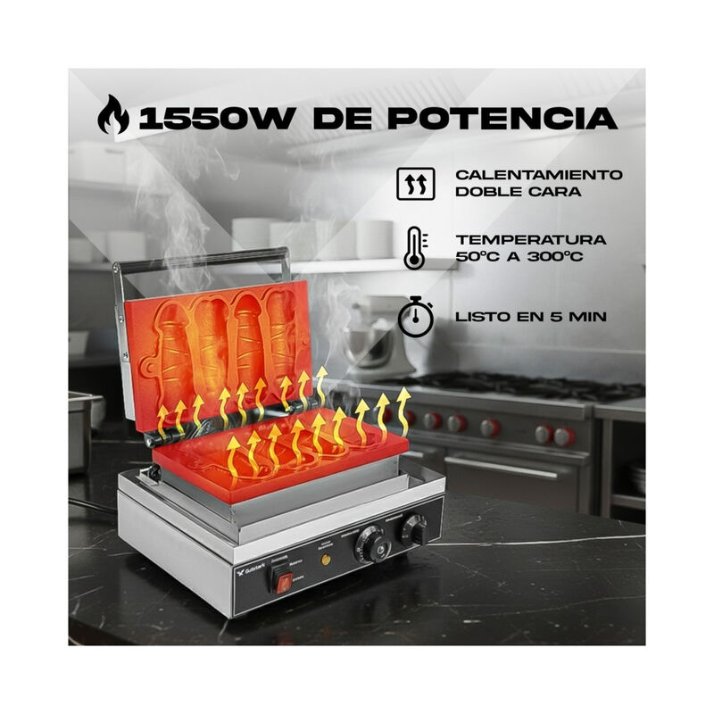 Wafflera Antiadherente Electrica Moldes Figuras... image number null
