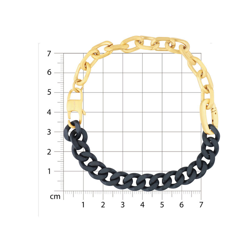 Pulsera De Acero Color Negro Con Dorado Mate Ca... image number null