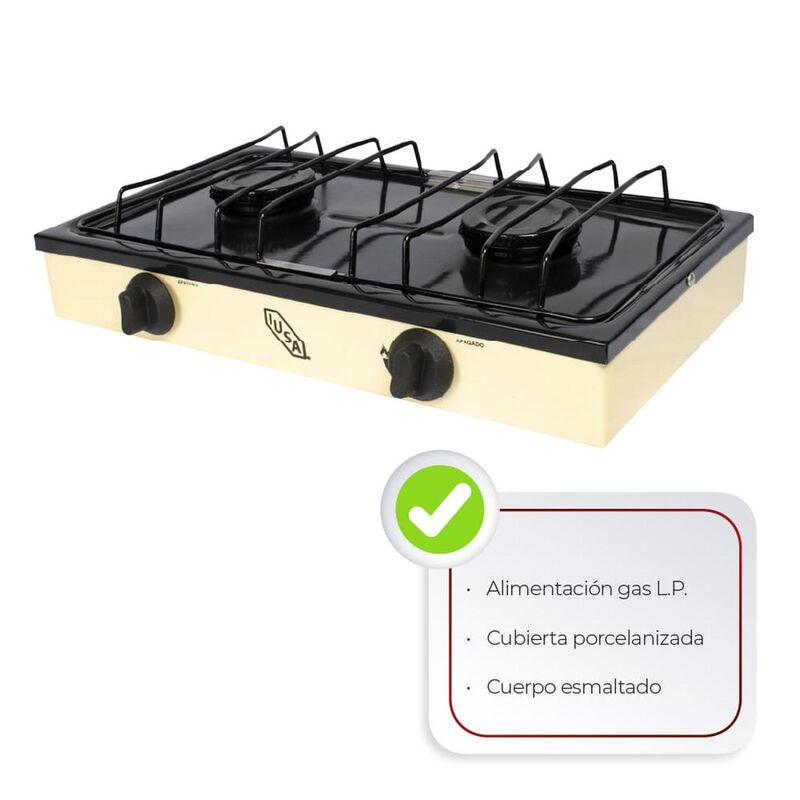 Parrilla A Gas 2 Quemadores Caper Negro Jaspe image number null