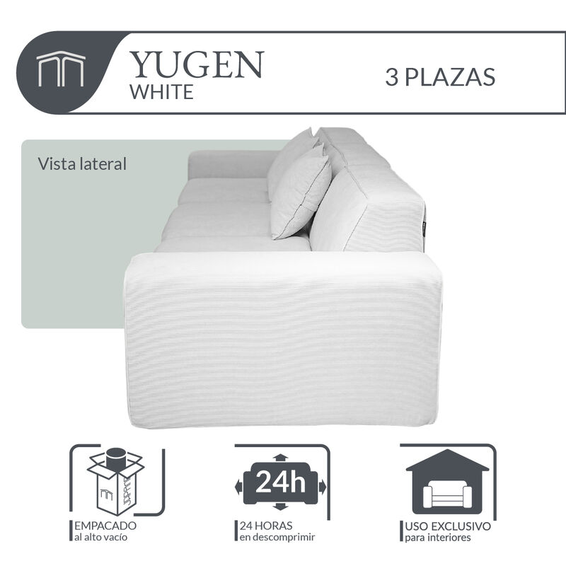 Sof&aacute; Espuma Alta densidad YUGEN White 3 plazas ... image number null