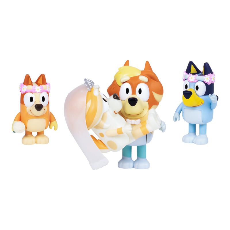 Paquete De 4 Figuras Bluey Wedding Time Con Unc... image number null