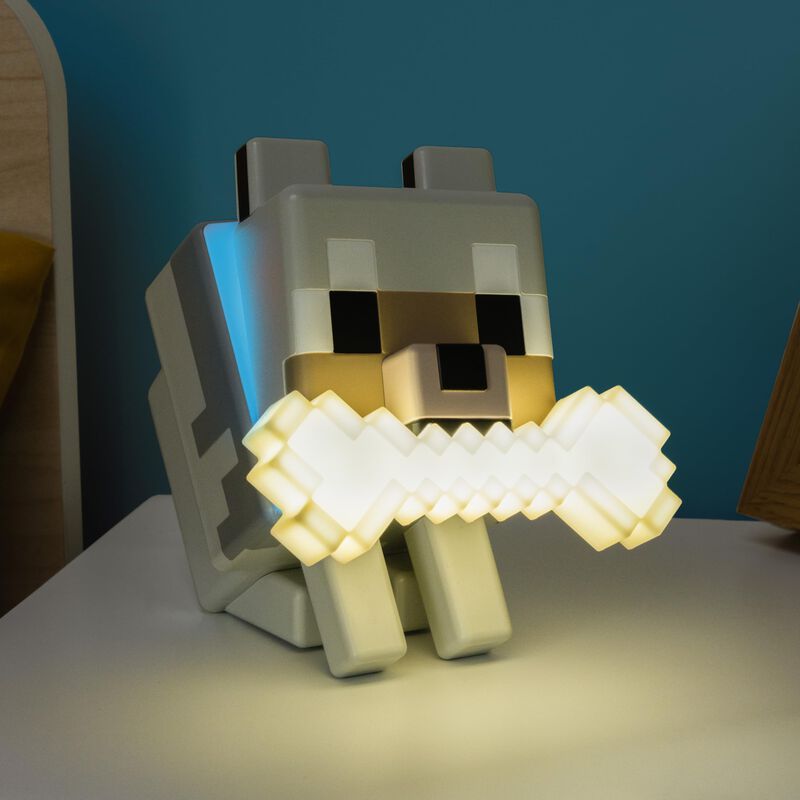 L&aacute;mpara De Noche Paladone Minecraft Wolf Globud... image number null