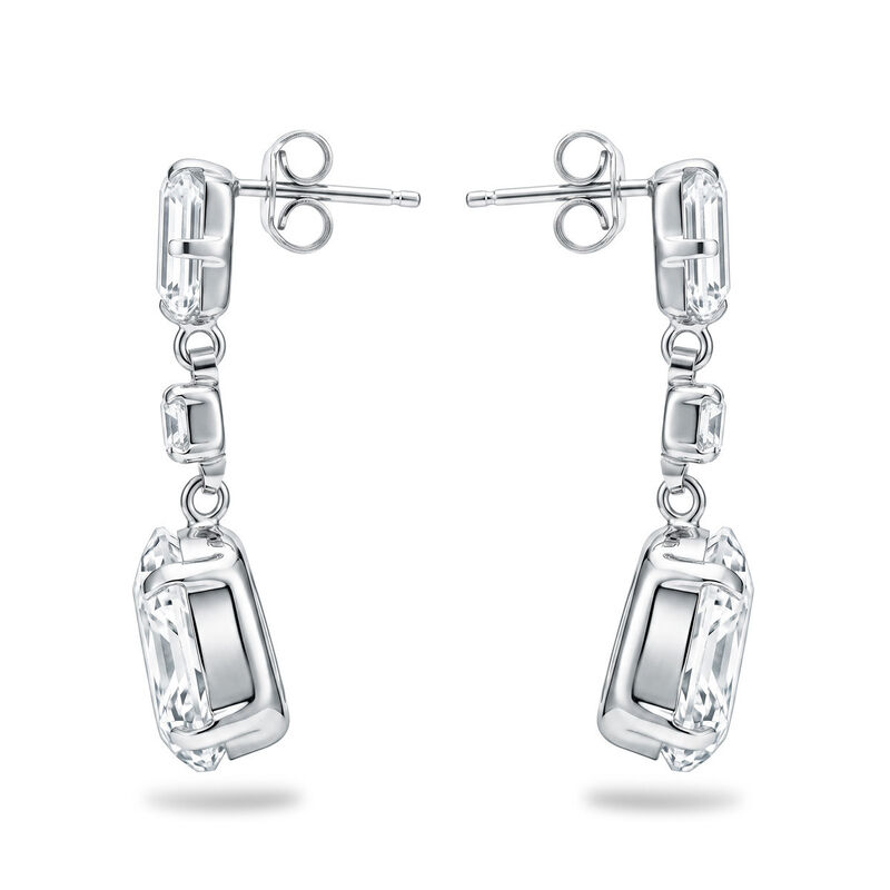 Aretes Plata 925 Con Piedras Blancas Elegantes image number null