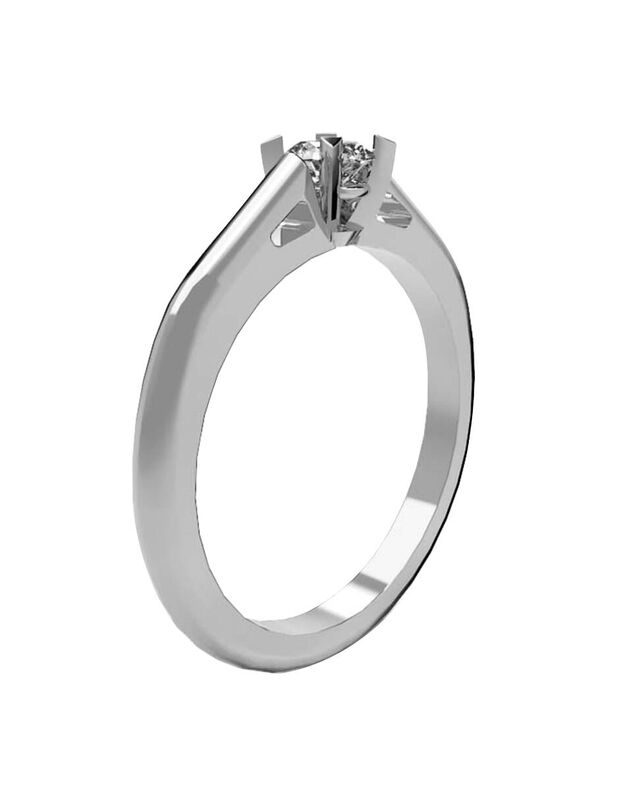 Anillo de Compromiso en Oro Blanco 14K con Circ... image number null