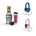 Licuadora Ninja Nutri Procesador BN300, 20OZ / 591ML 700W Gris SYP + unos audífonos MH-9390 de regalo  azul o blanco  4