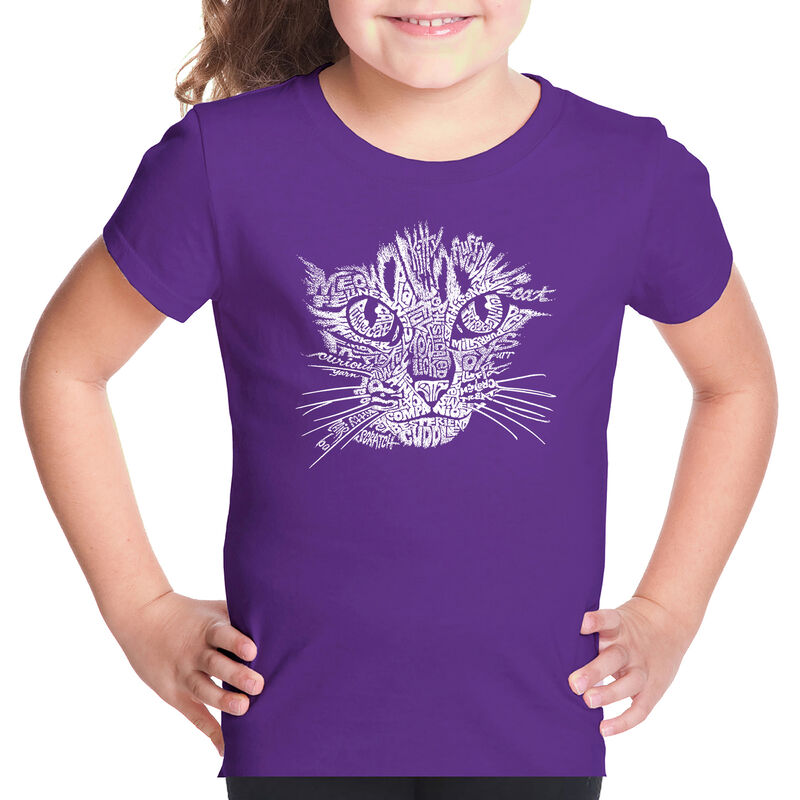 Camiseta Word Art Para Ni&ntilde;a - Cara de Gato - Mo... image number null